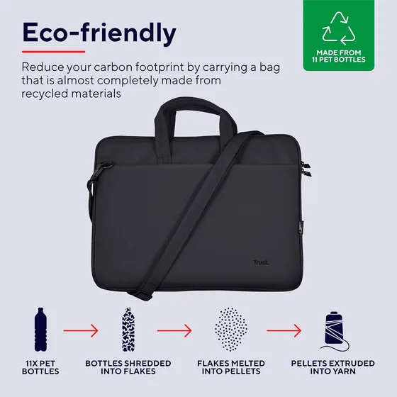 Sacoche fine Trust Bologna 16″ recyclée — vue 4