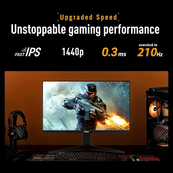 TUF Gaming VG27AQL5A — 27″ QHD 210 Hz — vue 3