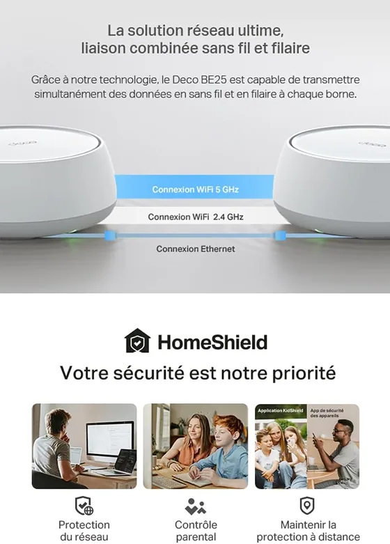 Deco BE25 — kit Wi-Fi 7 maillé, 3 bornes — vue 4
