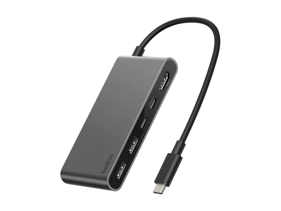 Hub USB-C Belkin 5-en-1 : HDMI, 2 USB-C, 2 USB-A — vue 2