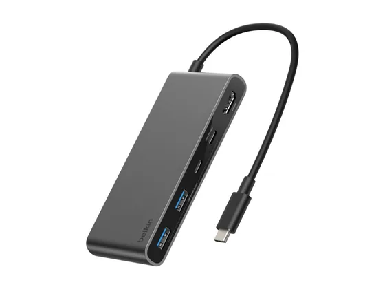 Hub USB-C Belkin 6-en-1 : HDMI 4K, lecteur de carte — vue 2