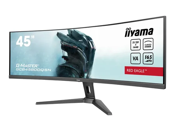 GCB4580DQSN-B1 — écran 45″ incurvé — Trois quarts droit