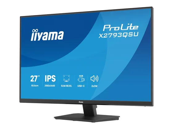 X2793QSU-B1 — écran 27″ QHD — Trois quarts droit
