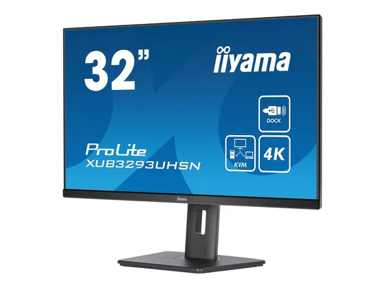 XUB3293UHSN-B5 — écran 31,5″ 4K USB-C — Trois quarts droit