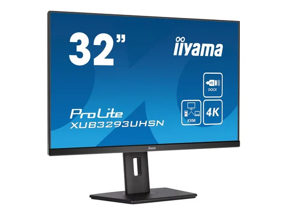 XUB3293UHSN-B5 — écran 31,5″ 4K USB-C — Trois quarts gauche