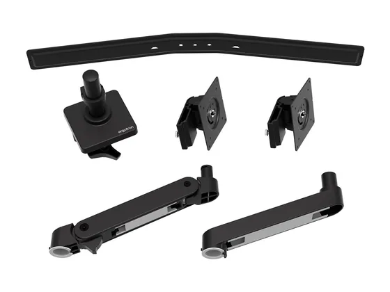 Bras de bureau double écran — jusqu'à 27″ par écran — vue 3